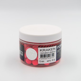 Pop-up, 10 mm,  40 гр, Kraken (кальмар и фрукты), розовый флюро 