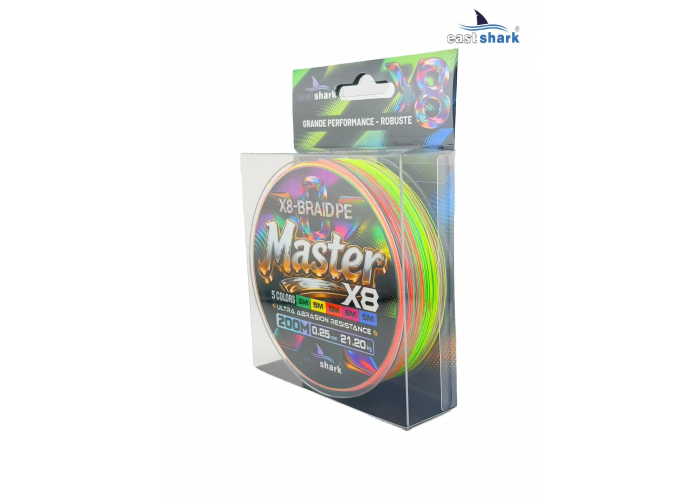 Шнур EastShark Master PE X8 200м 0,25мм #3 multicolor