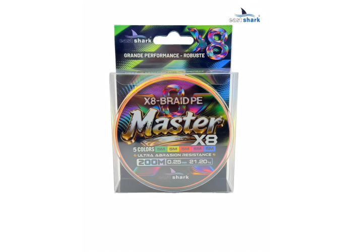 Шнур EastShark Master PE X8 200м 0,25мм #3 multicolor