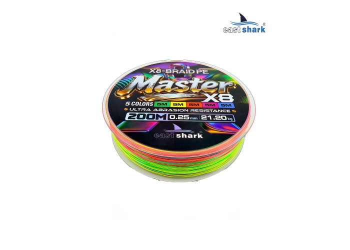 Шнур EastShark Master PE X8 200м 0,25мм #3 multicolor