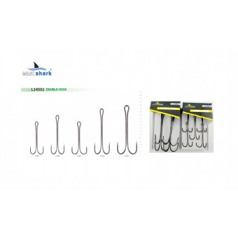 Крючок двойной EastShark Double Hook Long Shank №1/0 (уп.5 шт)