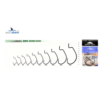 Крючок офсетный EastShark Worm Hook №1 (уп.9 шт)