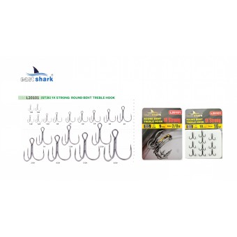 Крючок тройной EastShark 1x Strong Treble Hook №1 (уп.6 шт)