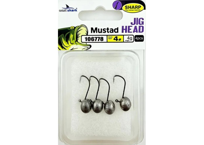 Джиг-головка EastShark JigHead 4 г крючок №4 ( уп. 4 шт)