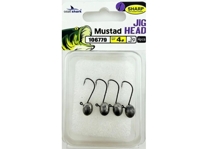 Джиг-головка EastShark JigHead 3 г крючок №4 ( уп. 4 шт)