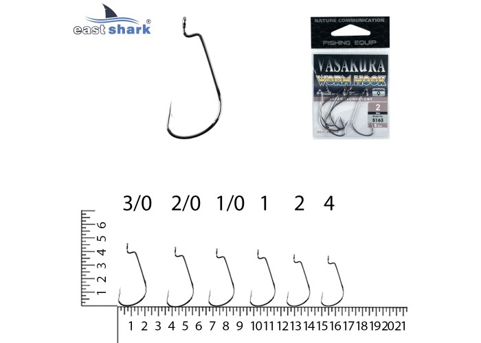 Крючки офсетные NEW EastShark Vasakura 5163  № 4