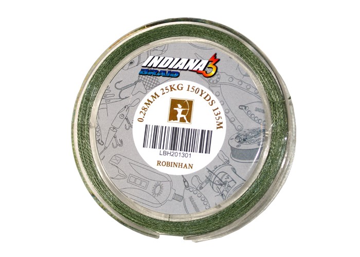 Шнур INDIANA 3 BRAID 0,40 мм 135 м зелёная Шнур INDIANA 3 BRAID 0,40 мм 135 м зелёная