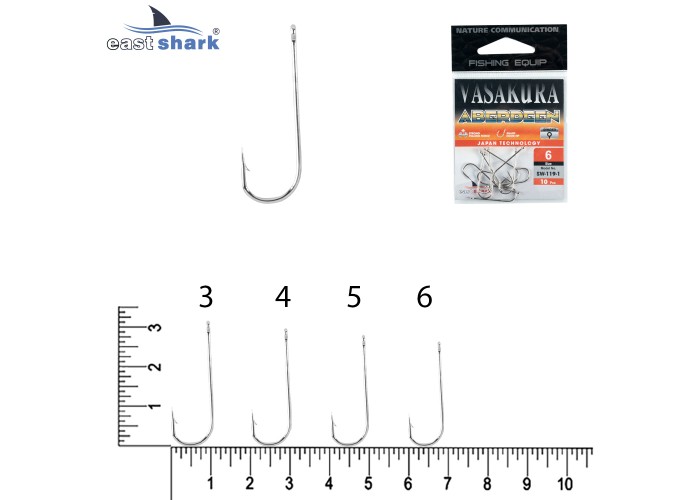 Крючки NEW EastShark Vasakura ABERDEEN NI № 7 (уп/10 шт)