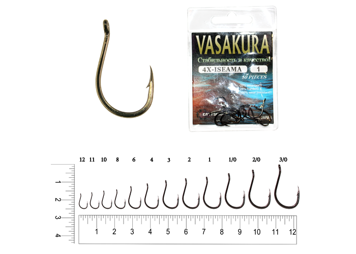 Крючки 4X-ISEAMA BLVASAKURA № 3/0 (уп/10 шт)