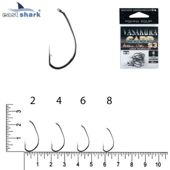 Крючки NEW EastShark Vasakura S3 № 2 BL