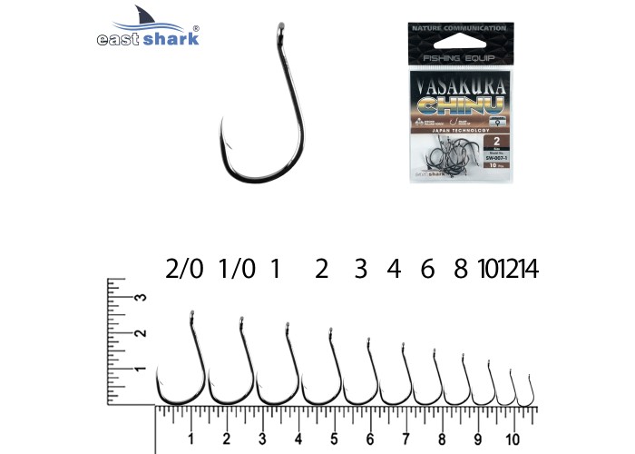 Крючки NEW EastShark Vasakura CHINU № 10 BL