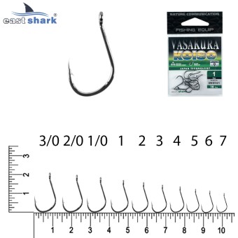 Крючки NEW EastShark Vasakura KOISO № 7 BL