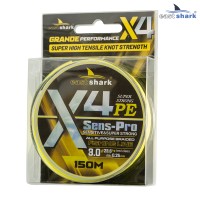 Шнур EastShark Sens-Pro X4 150м 0,12мм #0.6 желтый