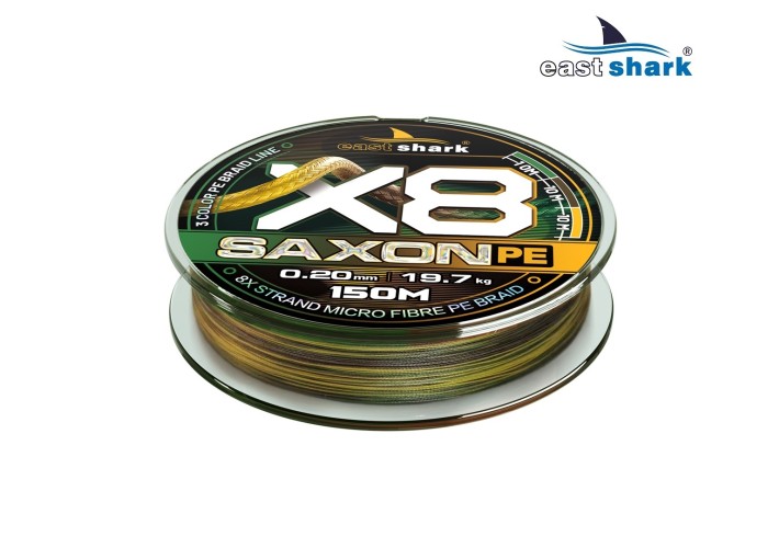 Шнур EastShark Saxon PE X8 150м 0,18 мм #1,2 3color