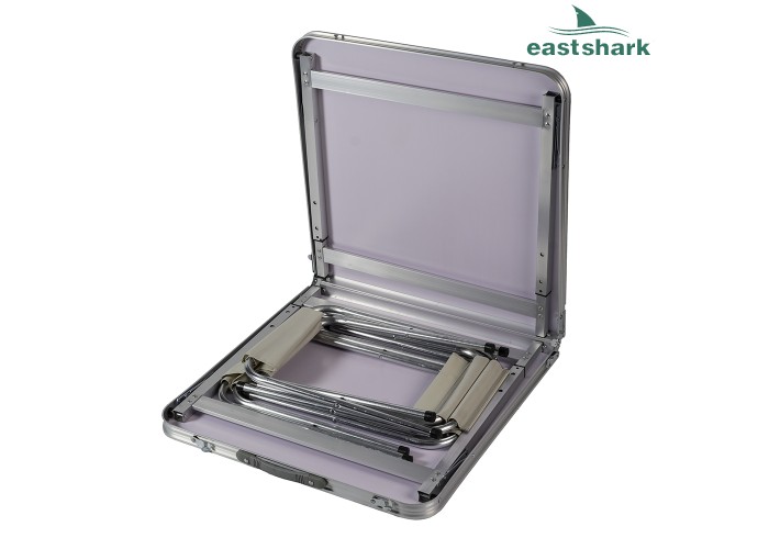 Набор алюминиевый стол + 4 стула 60*120 см белый