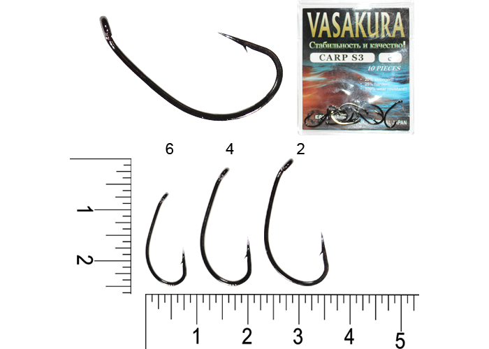 КРЮЧКИ CARP S3 VASAKURA №6 (УП.10ШТ.)