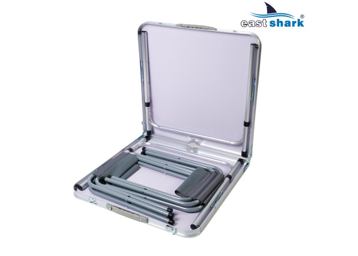 Набор алюминиевый стол + 4 стула 60*120 см серый