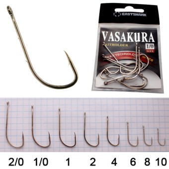 Крючки New Vasakura BAITHOLDER белые № 1/0