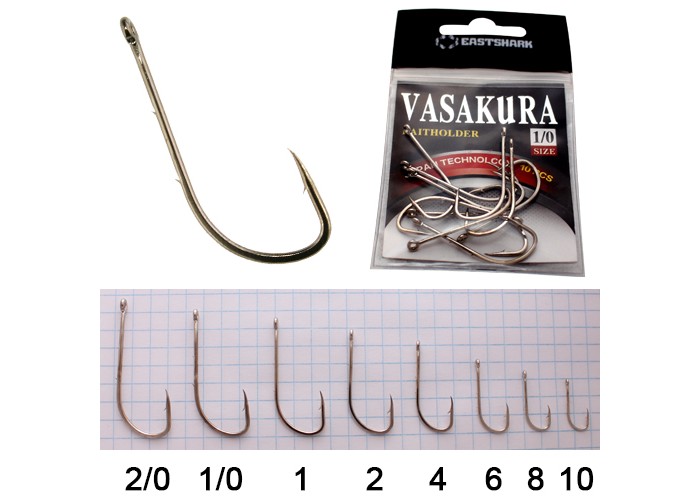 Крючки New Vasakura BAITHOLDER белые № 1/0