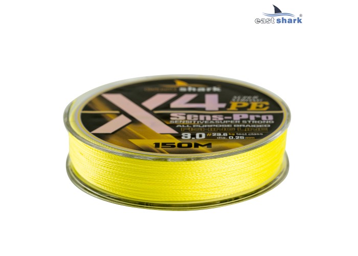 Шнур EastShark Sens-Pro X4 150м 0,30мм #4.0 желтый