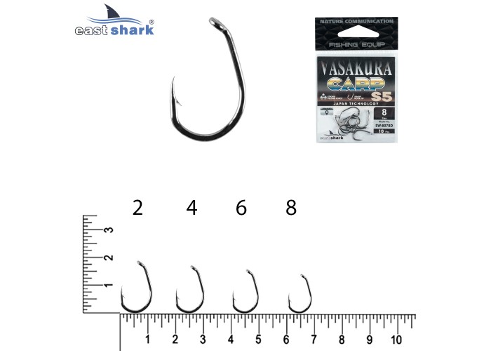 Крючки NEW EastShark Vasakura CARP S5 № 8 (уп/10 шт)