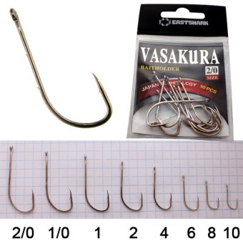 Крючки New Vasakura BAITHOLDER белые № 2/0