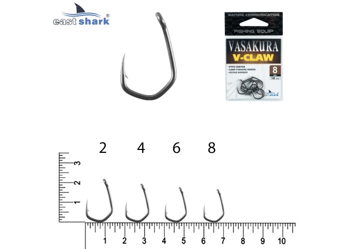 Крючки тефлон NEW EastShark Vasakura V-CLAW № 2