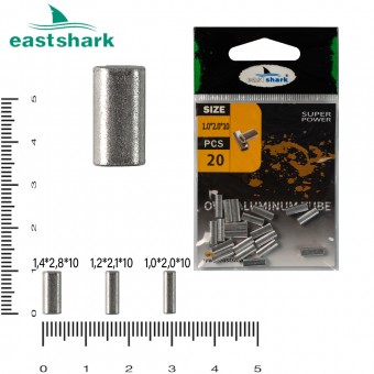 Овальная обжимная алюминиевая трубка D 1,0*2,0*10 (уп./20шт.)