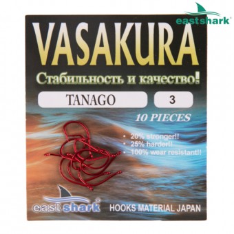 Крючки TANAGO Red Vasakura № 9 (уп/10 шт)