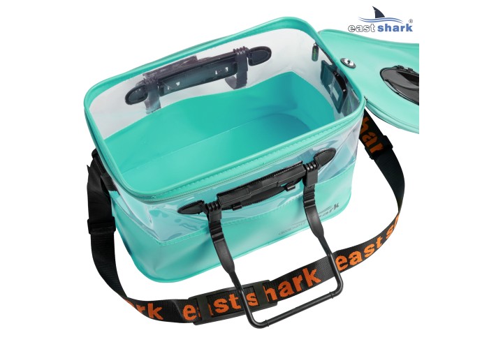 Мягкое ведро для живца EastShark ME 45*26*25 см бирюзовое