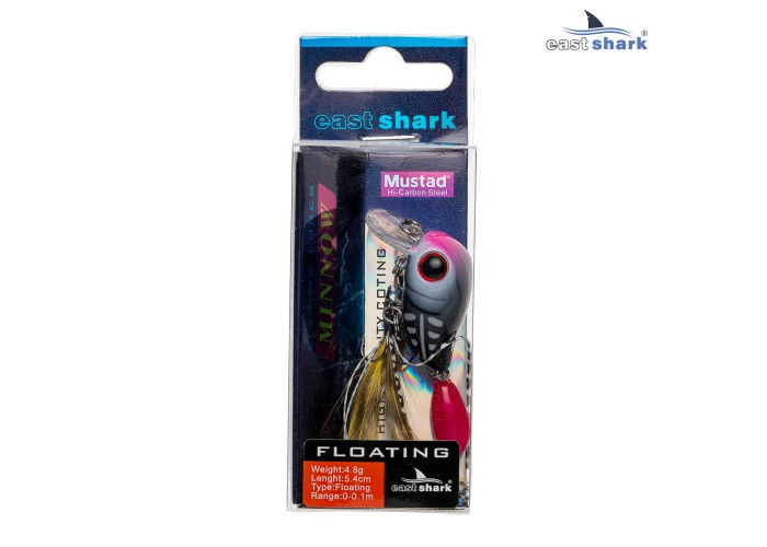 Воблер EastShark Hybrid 5.4см. 4.8г. 0-0.1m Floating col.#015
